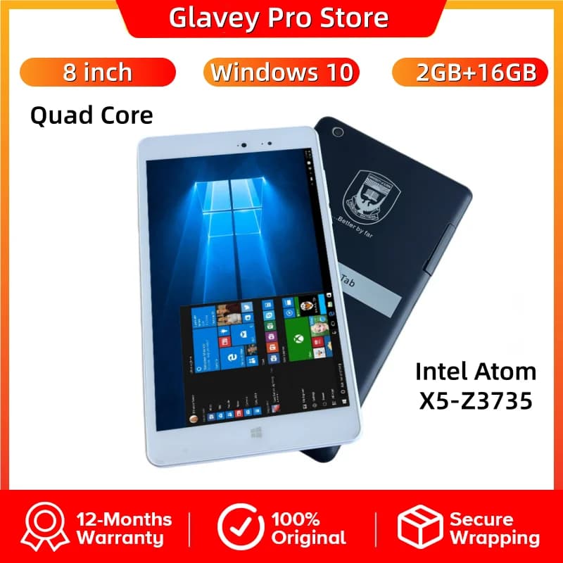 T10 8" Windows 10 Tablet PC Intel Atom X5-Z3735 Quad Core 2GB DDR3 RAM 16GB EMMC ROM Dual Cameras WIFI Bluetooth-4.0