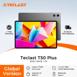 Teclast T50 Plus 11" 120Hz FHD Display UNISOC T7280 8GB 128GB Android 16 Tablets 8000mAh Battery 4G LTE Dual SIM GPS Tablet PC