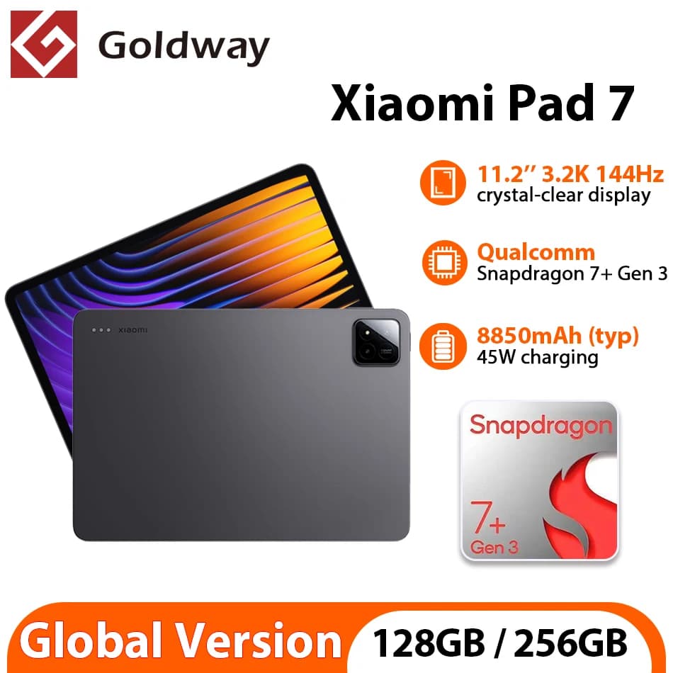 Global Version Xiaomi Pad 7 Snapdragon 7+ Gen 3 11.2" 3.2K 144Hz Display Dolby Atmos 8850mAh 45W turbo charging Mi Tablet PC