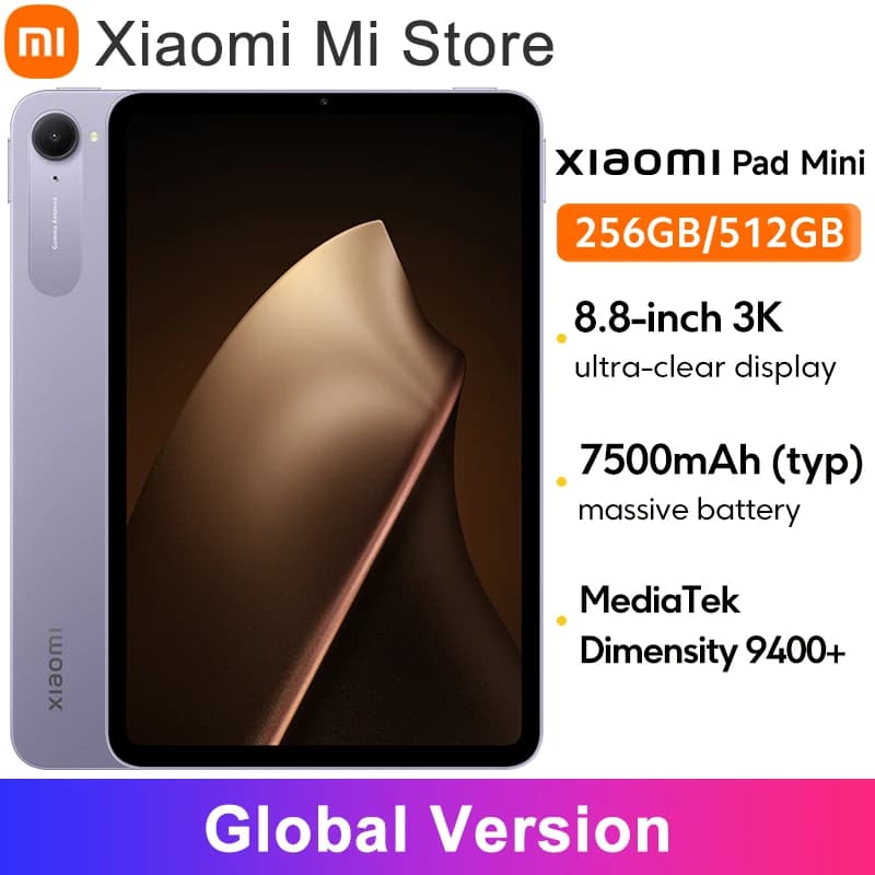 Xiaomi Pad Mini Global Version MediaTek Dimensity 9400+ 8.8" 3K ultra-clear display 7500mAh battery 67W HyperCharge