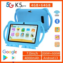 2026 New 7 Inch Kids Tablet with Cartoon Proof Case 5G WiFi Google Learning Education Tablet PC 4GB RAM 64GB ROM 4000mAh
