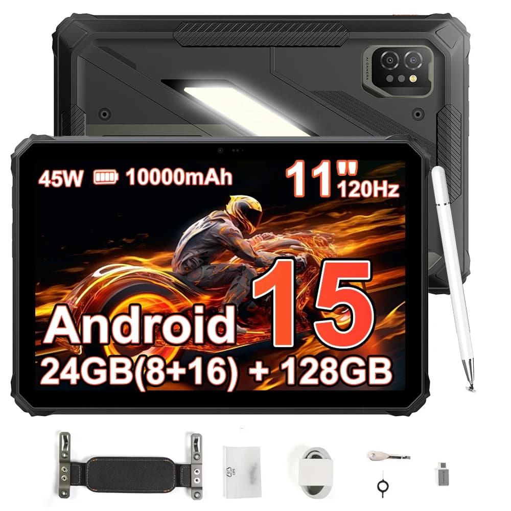 BlackView Active 7 [No EU Charger] 11'' Rugged Tablet 24GB(8+16)+128GB Night Version IPS 120Hz 10000mAh 45W  Android 15 NFC