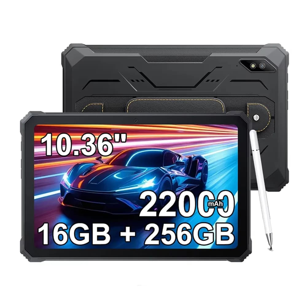 Blackview Active 8 Pro Rugged Tablet PC, 16GB Expand RAM(8GB Physical+8GB Virtual RAM) 256GB ROM,10.36 Inch HD Display, 22000mAh Huge Battery,48MP Camera,  Android 13, Dual SIM 4G Network,Without EU Plug Charger