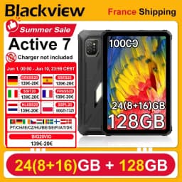 BlackView Active 7 11'' Rugged Tablet [No EU Charger] 24(8+16)GB+128GB Night Version IPS 120Hz 10000mAh 45W  Android 15 NFC