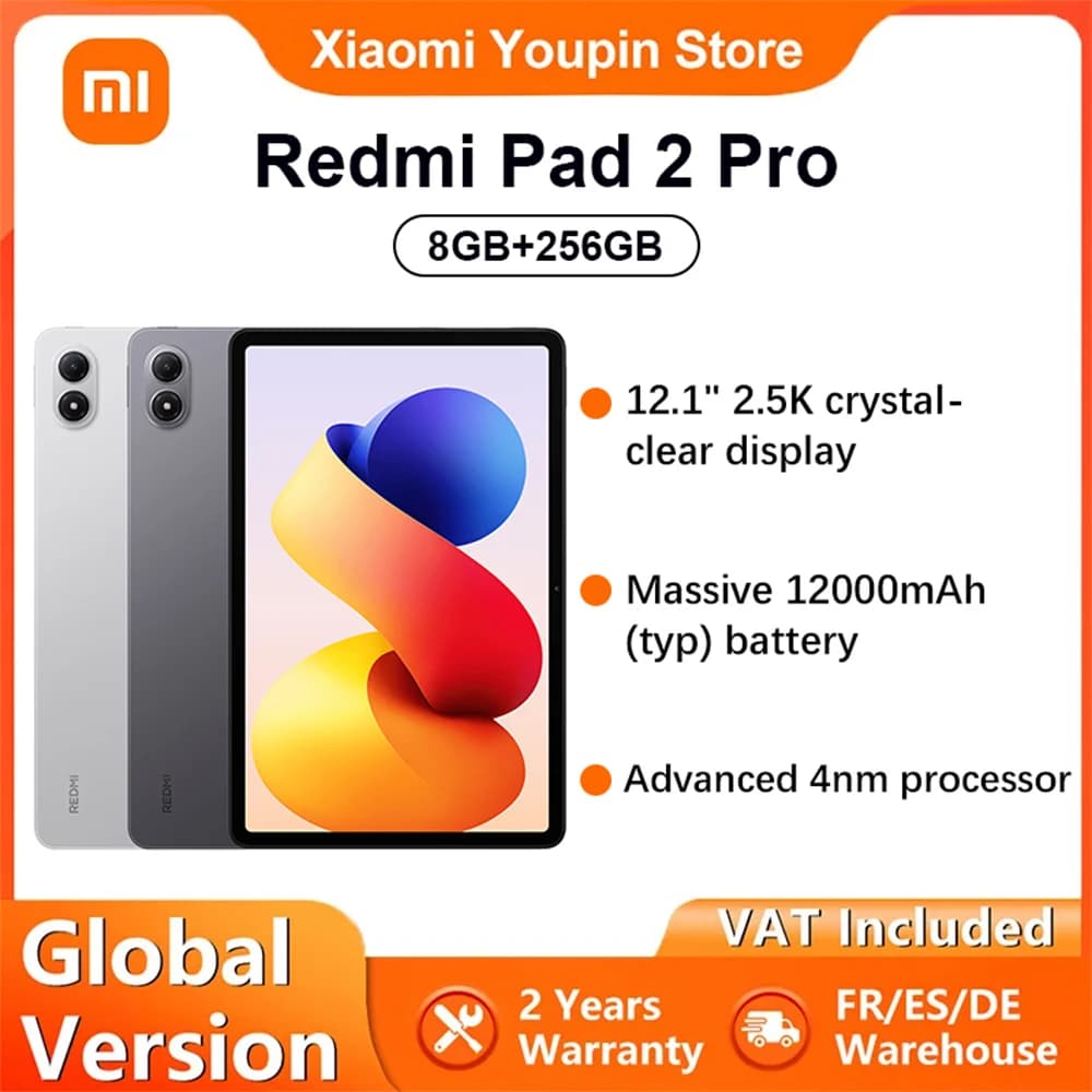 Xiaomi Redmi Pad 2 Pro WIFI Global Version 12.1' 2.5K 120Hz Refresh Rate 12000mAh Battery Snapdragon® 7s Gen 4 Mobile Platform