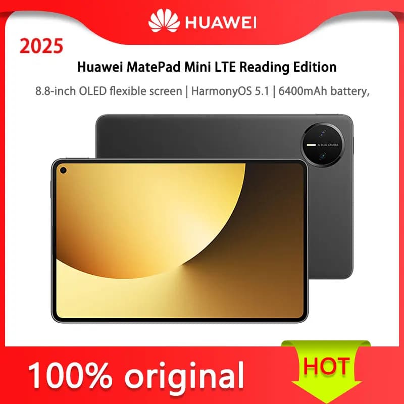 Huawei MatePad Mini LTE Reading Edition, 8.8-inch OLED Matte Display | HarmonyOS 5.1 only supports Chinese and English.
