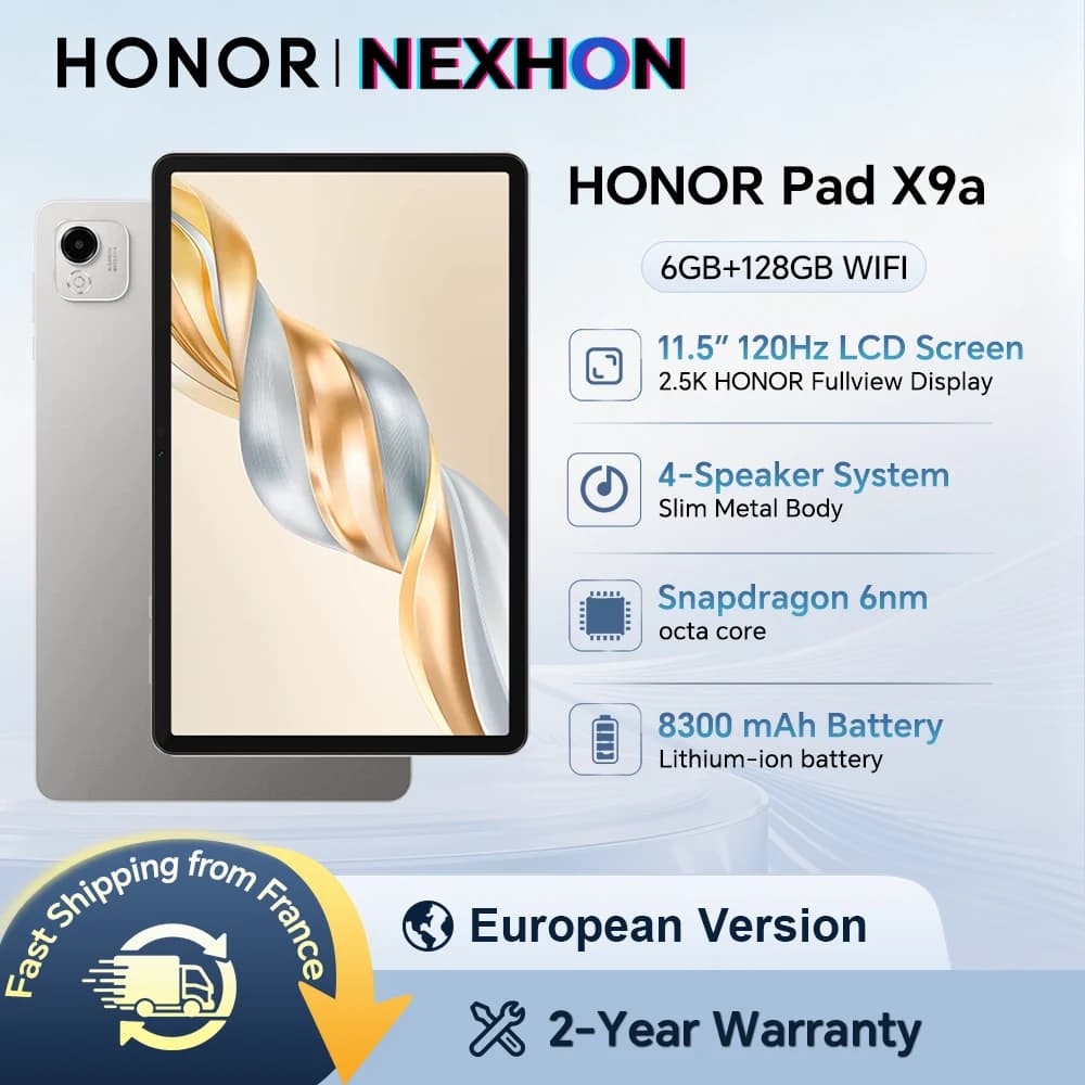 HONOR Pad X9a,EU Version WIFI Tablet,11.5 inches 120Hz 2.5K HONOR Fullview Display,6GB+128GB,Slim Metal Body, HONOR Android Tablet