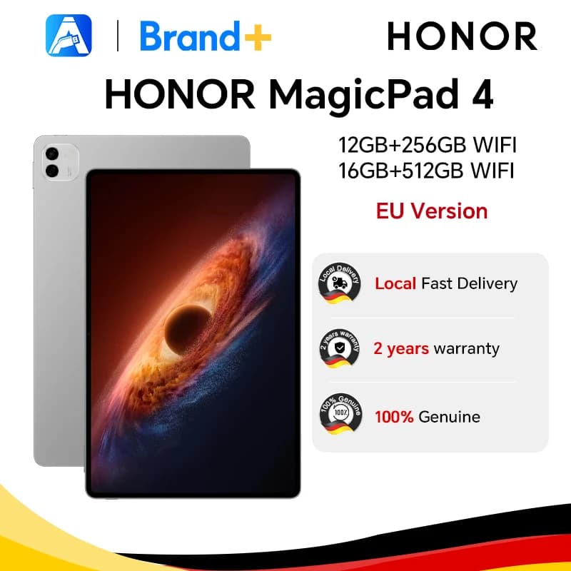 HONOR MagicPad 4, EU Version tablet, 12.3 inches 165Hz OLED Screen, 10100mAh Battery,Snapdragon 8 Gen 5, BT6.0, Android tablet