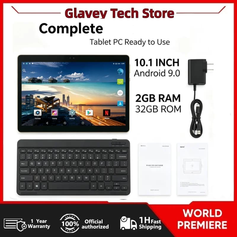 10.1 INCH Android 9.0 Tablet PC T10 RAM 2GB ROM 32GB CPU Processor Quad-core WIFI V9 Dual Camera