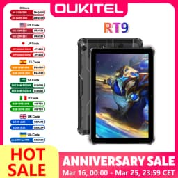 Oukitel RT9 10.1" HD Display Rugged Tablet 11000mAh Battery 24GB RAM 256GB ROM Rugged Table Android 14.0 Tablet PC