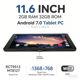 11.6 INCH 2GB RAM 32GB ROM T10 RCT6716 Android 7.0 MT8127 Quad Core 2M Cache Mini HD-MI Resolution 768 X 1368 IPS WIFI