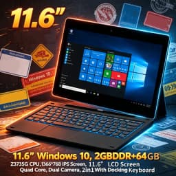 11.6 INCH 2GB RAM 64GB ROM T10 Tablet Z3735G CPU 1366*768 IPS Screen WIFI Quad Core Touch Screen 2 in 1 PC G12 Dual Camera