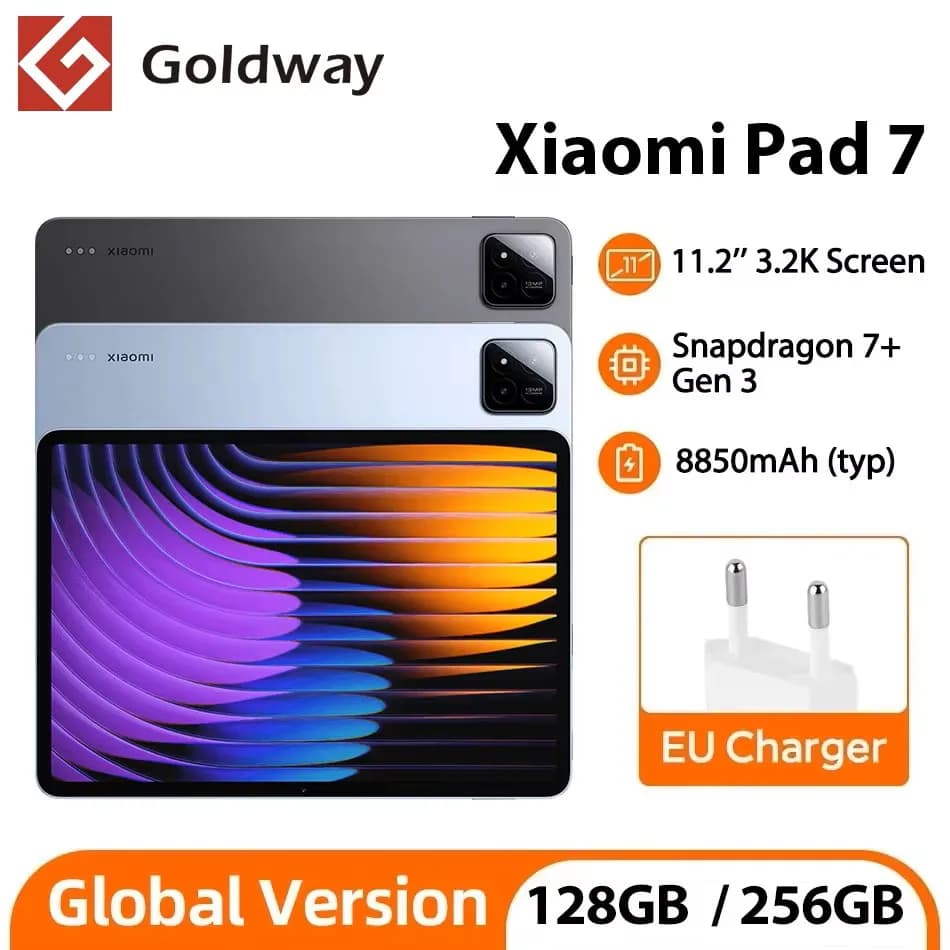 Xiaomi Pad 7 Global Version Mi Tablet PC 128GB 256GB Snapdragon 7+ Gen 3 3.2K 144Hz Screen 8MP 13MP Camera 8850mAh 45W Charging