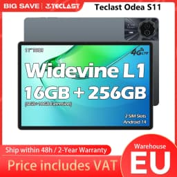 Teclast ODEA S11, 11 inches TDDI, (6GB+10GB)16GB RAM, 256GB ROM, Android 14 Tablet, 1920x1200 IPS, 8 cores, T606, Mali-G57, 4G LTE, Wifi, GPS, 2 SIM slots + 1 TF card slot, Widevine L1 for Netflix, 8000mAh
