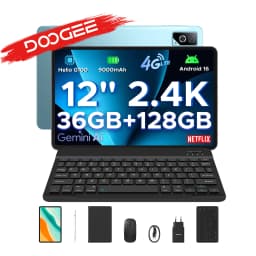 DOOGEE Tab G6 Pro 2 in 1 Tablet PC Android 16 Gemini AI 12" 2.4K 36GB RAM(8+28) 128GB ROM 9000mAh Battery Helio G100 Tablet Pad