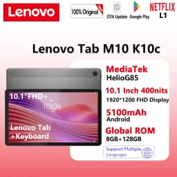 Global ROM Lenovo Tab M10 K10C 10.1” Display 1920x1200 L1 MediaTek Helio G85 128GB 5100mAh For Kids/Student Android Tablet 2025