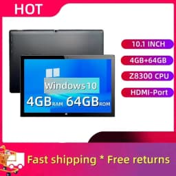 Windows 10 Tablet 10.1 INCH 4GB RAM 64GB ROM 64bit Intel Atom X5-Z8300 Quad Core Dual Cameras 1280 X 800 IPS USB 3.0 Port ﻿