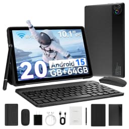 URAO 10 Inch Android 15 OS GMS Certified Tablets 1.8GHz 20GB RAM 64GB ROM 1TB Expandable HD IPS Touch Screen Dual Camera PC PAD