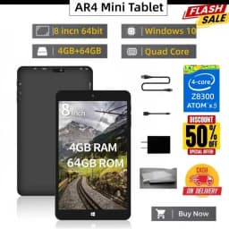 64bit 8" Windows 10 Tablet 4GB/8GB RAM 64GB/128GB ROM 1280x800 IPS Quad Core Dual Camera WIFI Bluetooth-4.0 Free OTG Cable