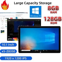 8GB RAM 128GB ROM 10.1" Windows 10 Tablet PC 64bit Intel Atom X5-Z8350 1920 X 1200 IPS Dual Camera 5000mAh