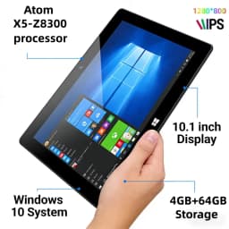 DS102 64bit Windows 10 Tablet PC 10.1 INCH Atom X5-Z8300 CPU 4GB RAM 64GB ROM 1280*800 Screen Resolution 5000mAh HD-MI Port