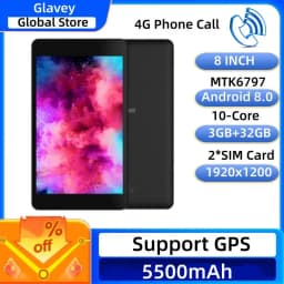 2026 NEW Q1 8" 4G Phone Call Android 8.0 Tablet 3GB RAM 32GB ROM MTK6797 10-Core 1920x1200 Pixels GPS 2*SIM Card 5500mAh