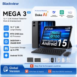 Blackview MEGA 3 Tablet PC With Wireless Keyboard/Mouse,12.1 inch 2.5K FHD+ Display, Android 15 Pad, MTK G100 Octa Core, 36GB 256GB ROM, 8800mAh