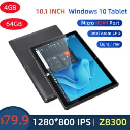 Hot Sales 64bits 10.1 INCH Windows 10 Tablet 4GB RAM 64GB ROM Intel Atom Z8300 Quad Core 1280 X 800 IPS Resolution WIFI USB 3.0
