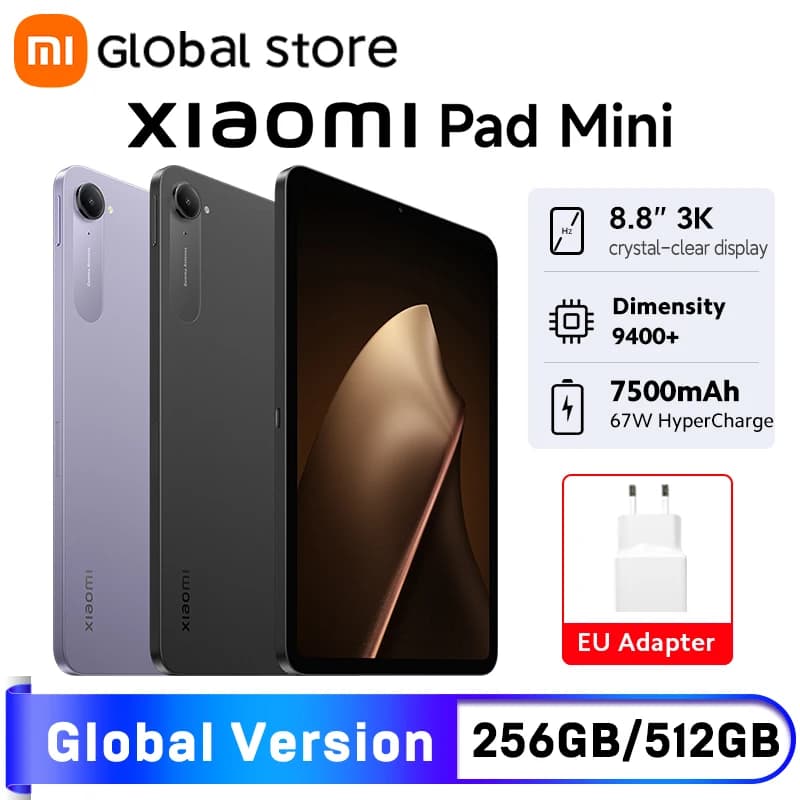 Global Version Xiaomi Pad Mini 8.8' 3K Ultra-clear Display 8GB/12GB RAM 7500mAh Battery 67W HyperCharge MediaTek Dimensity 9400+
