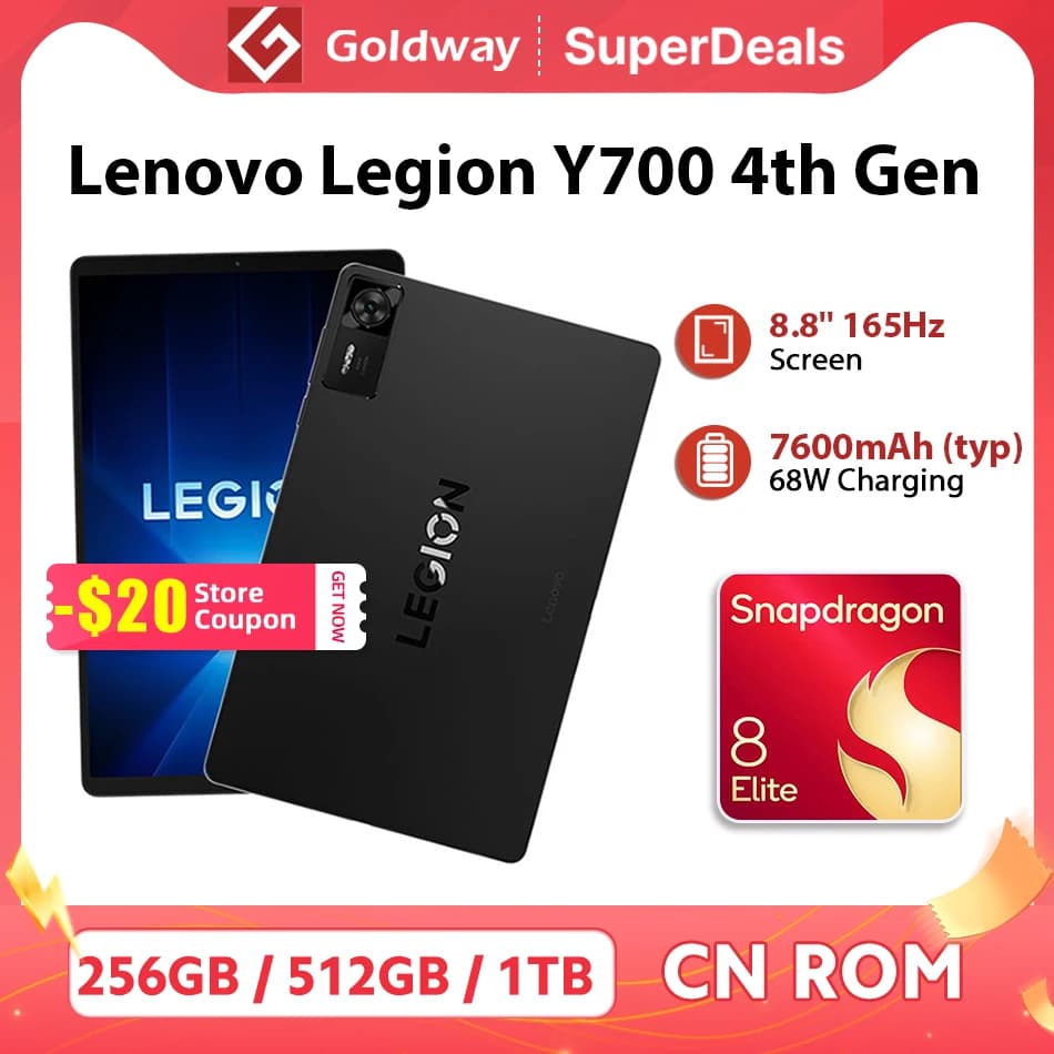 Lenovo Legion Y700 4th Gen TB322FC 256GB 512GB ROM Snapdragon 8 Elite 8.8" 165Hz Screen 7600mAh Battery Android Gaming Tablet