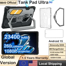 8849 Tank Pad Ultra Unihertz Rugged Tablet with Projector 260 Lumens 1080P 23400mAh 5G Android15 Wifi 6 32+512GB Dimensity 8200