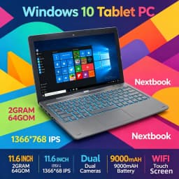 T10 Tablet PC 11.6 INCH 2GB RAM+64GB ROM G12 Windows 10 Dual Cameras Quad Core Touch Screen 9000mAH Battery WIFI 1366*768 IPS