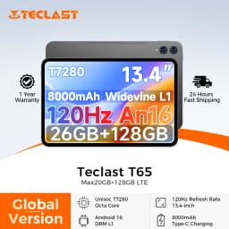 Teclast T65 13.4-inch TDDI 120Hz Android 16 Tablets PC Max.26GB RAM 128GB ROM Unisoc T7280 Octa-Core 8000mAh 4G Dual SIM