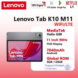 Global ROM Lenovo Tab M11 K10 11" 90Hz Display Android 13 L1 MediaTek Helio G88 8GB/128GB 7040mAh Battery 4G LTE Tablet 2025