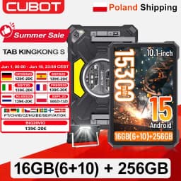 [Shipping from Poland] Cubot Tab Kingkong S 10.1'' 90Hz Android 15 Tablet 15300Mah 16Gb(6+10) 256Gb Camping Light 48Mp Pad