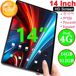Global Version 14 Inch Tablet PC Big Screen 1920x1200 IPS 16+512GB Tablet 14" Android 15 4G LTE Game Study PAD 12000mAH Battery