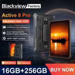Blackview Active 8 Pro Rugged Tablet 10.36" Display Helio G99 16GB+256GB 22000mAh 48MP+16MP Android 15 4G LTE WiFi 33W Tablet PC