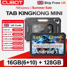 [Ship From UK]Cubot Tab KingKong Mini 8.68'' 90Hz Screen Rugged Tablet 16GB(6+10) 128GB Android 15 10200mAh Camping Light 48MP