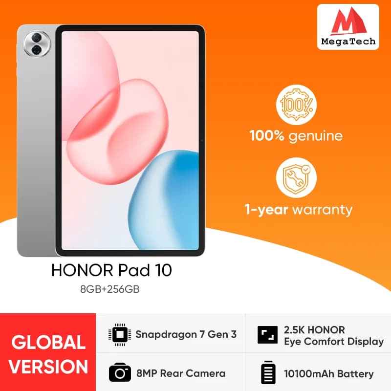 Global Version HONOR Pad 10 12.1'' WIFI 2.5K HONOR Eye Comfort Display High Energy-dense Battery Snapdragon 7 Gen 3 10100mAh