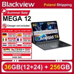 [Shipping From Poland] [No EU charger] Blackview MEGA 12 12GB+256GB Tablet 12.2" 2.4K 120Hz 50MP+13MP 10000mAh Battery 5G Pad PC