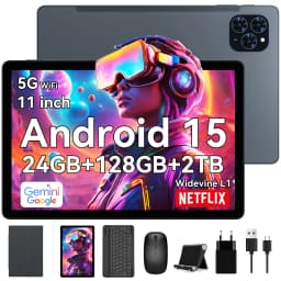 KINGRID T90 Wifi 11" 1080P Tablet PC 24GB (8+16) RAM 128GB ROM 5G WiFi 8000mAh Android 15 Gaming Tablet