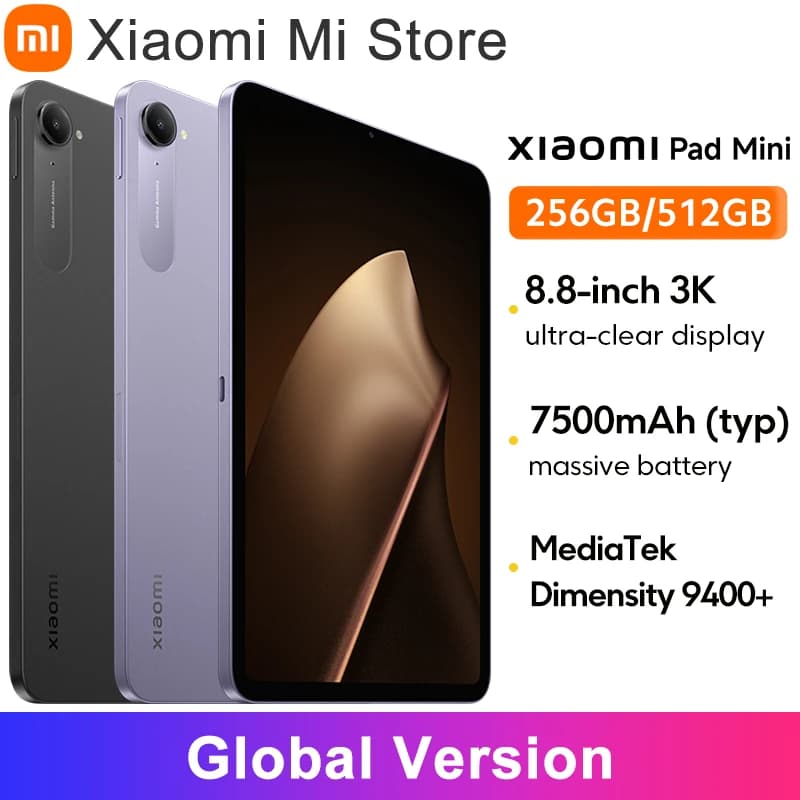 Global Version Xiaomi Pad Mini MediaTek Dimensity 9400+ 8.8" 3K ultra-clear display 7500mAh battery 67W HyperCharge
