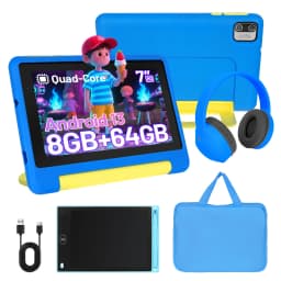 2026 NEW Bundle Kit 7 Inch Android 13 Kids Tablet Quad‑Core 8GB(2GB+6GB Expand RAM) 64GB EMMC With Headphone Storage Bag US Local Warehouse