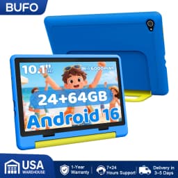 BUFO KT1016 10.1 Inch A523 Octa Core Tablet 24GB RAM 128GB ROM Android 15 1280*800 LCD Screen 5000mAh Battery Dual Camera 1TB TF Expand Type-C Charging Portable Tablet for Study Work Entertainment