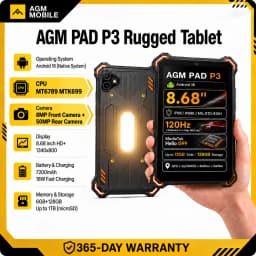 AGM PAD P3 Rugged Tablet 8.68" Android 16 7200mAh Battery 120Hz 6GB RAM 128GB Storage Pad PC 4G Tablet Global Version Tablet