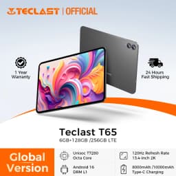 Teclast T65 Tablet 13.4" 2K 120Hz Dsiplay Unisoc T7280 Octa Core Max 26GB RAM 128GB/256GB ROM 8000mAh Android 16 Lte Tablets