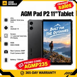 AGM Pad P2 Tablet 11" Fhd Display 480Nit Brightness 8Gb+256Gb Mtk G99 50Mp Camera 7850Mah Battery Widevine Tablet