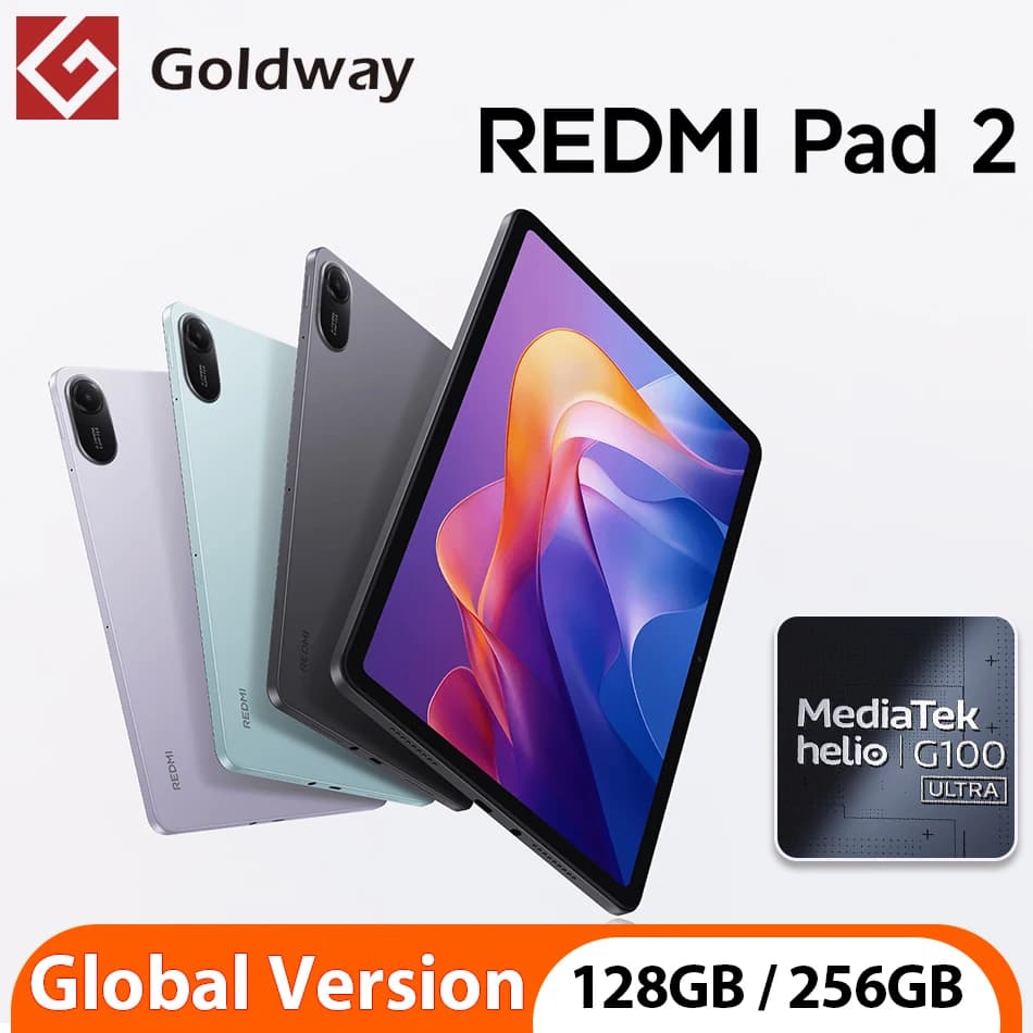 Global Version Xiaomi Redmi Pad 2 MTK Helio G100-Ultra 128GB 256GB ROM 11" 2.5K Display Dolby Atmos 9000mAh Battery Mi Tablet PC
