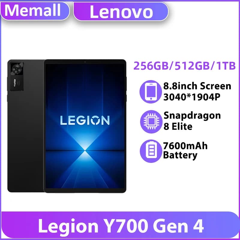 Lenovo Legion Y700 Gen 4 Tablet CN Version Snapdragon 8 Elite 7600mAh Battery WiFi 3040*1904P 165Hz 8.8inch LCD Screen