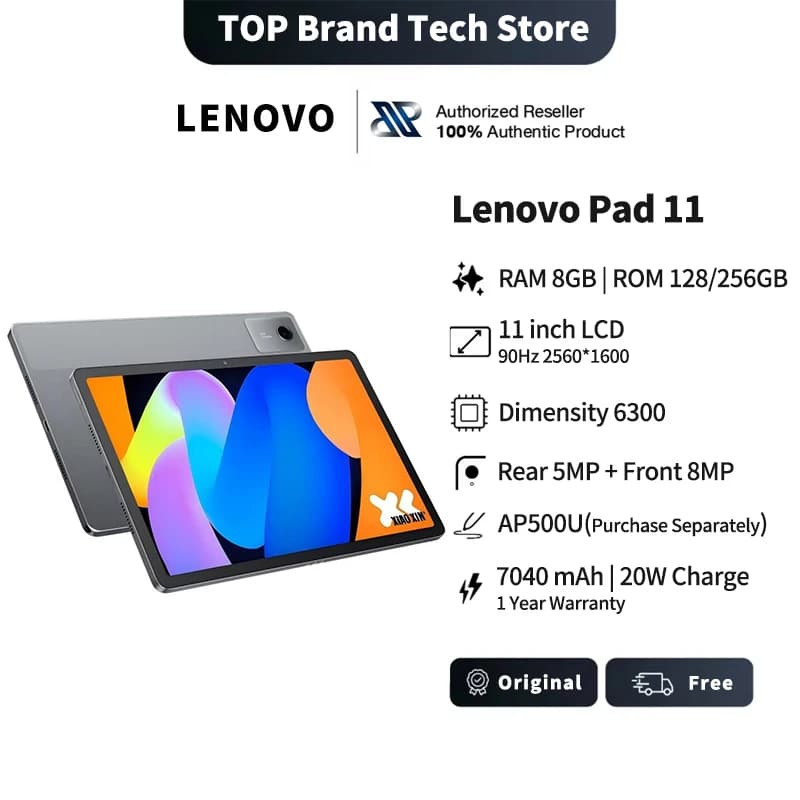 Lenovo Xiaoxin Pad 2025 11'' MediaTek Dimensity 6300 Learning Tablet ROM 2.5K Display Dolby Atmos 7040mAh Android Wifi Tablet PC